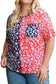 Plus Size Leopard Colorblock Short Sleeve Top - Fashionfitz