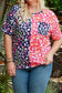Plus Size Leopard Colorblock Short Sleeve Top - Fashionfitz