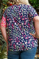 Plus Size Leopard Colorblock Short Sleeve Top - Fashionfitz