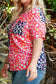 Plus Size Leopard Colorblock Short Sleeve Top - Fashionfitz