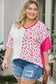 Plus size leopard patchwork short sleeve top - t-shirts