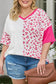 Plus size leopard patchwork short sleeve top - t-shirts