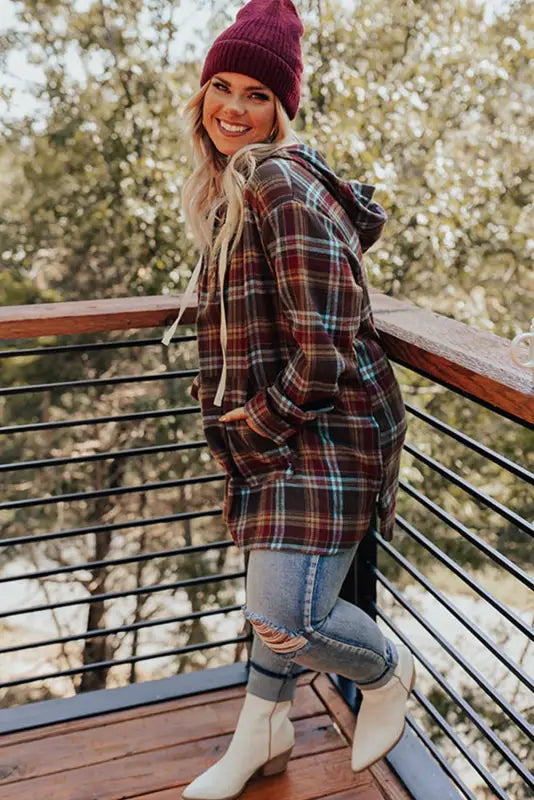 Plus size plaid hoodie - hoodies