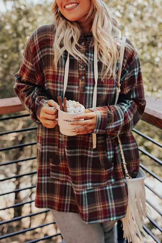 Plus size plaid hoodie - hoodies