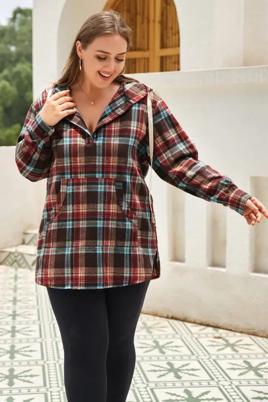 Plus size plaid hoodie - hoodies