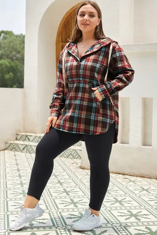 Plus size plaid hoodie - hoodies