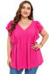 Plus size ruffle v neck tie back tunic top