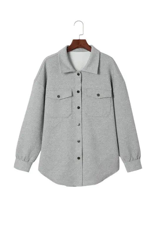 Plus Size Textured Jacket - Fashionfitz