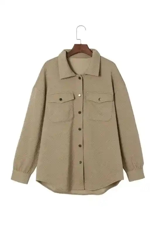 Plus Size Textured Jacket - Fashionfitz