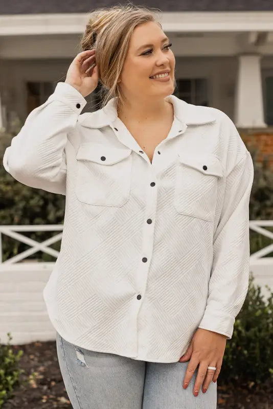 Plus size textured jacket | cozy & elegant | fashionfitz