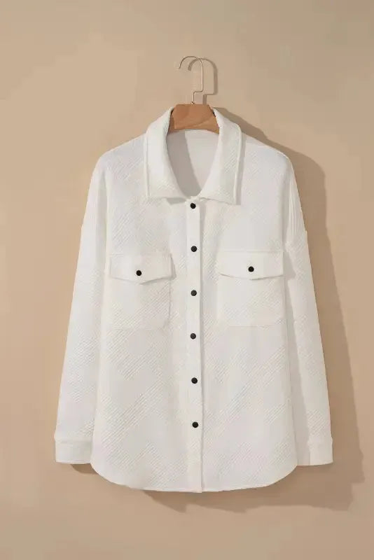 Plus Size Textured Jacket - Fashionfitz