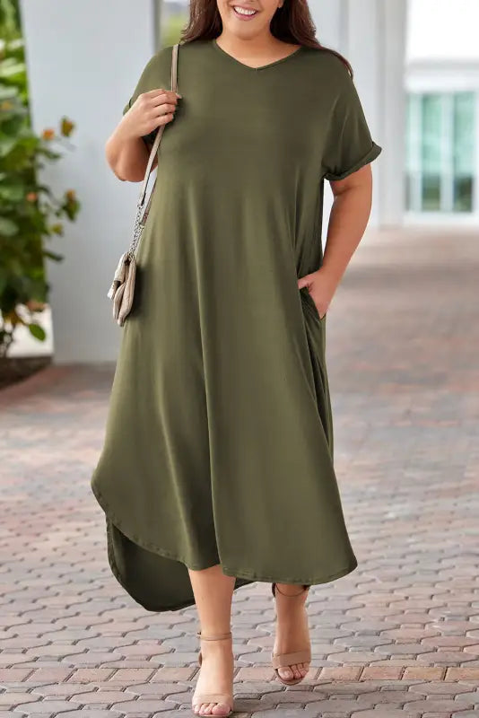 Plus v-neck maxi dress - size dresses