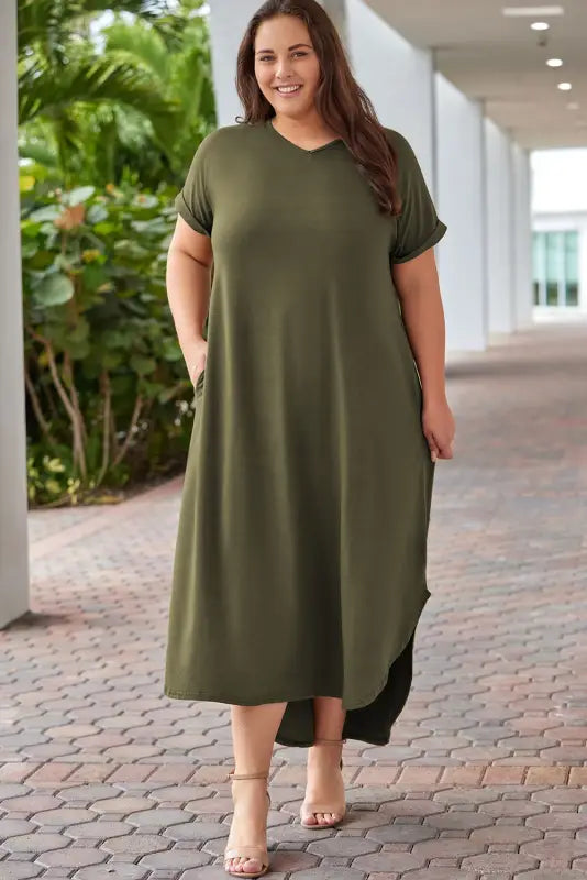 Plus v-neck maxi dress - size dresses