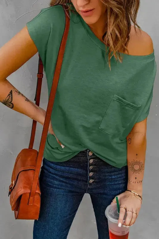 Pocket Tee with Side Slits - Fashionfitz