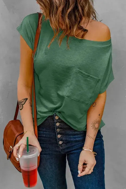 Pocket Tee with Side Slits - Fashionfitz