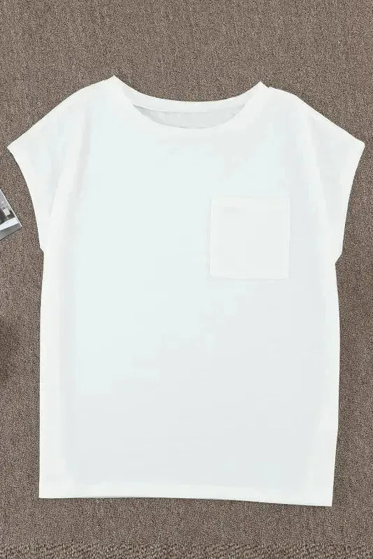 Pocketed Side Slit T-Shirt Women UK styled as a clean casual everyday outfit — Fashionfitz