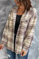 Pocketed button-up long sleeve plaid jacket - shackets