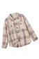 Pocketed button-up long sleeve plaid jacket - shackets