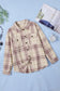 Pocketed button-up long sleeve plaid jacket - shackets