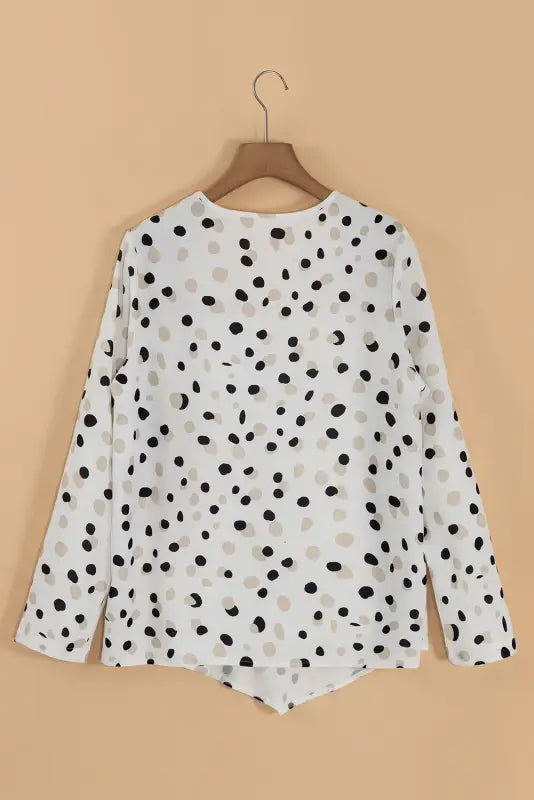 Polka charm v-neck blouse | women’s tops | fashionfitz