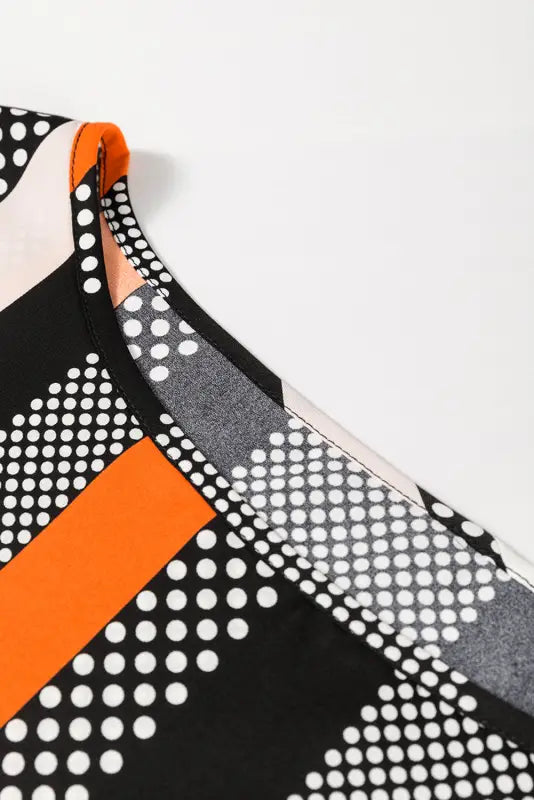 Sophisticated polka dot blouse - black & orange | fashionfitz