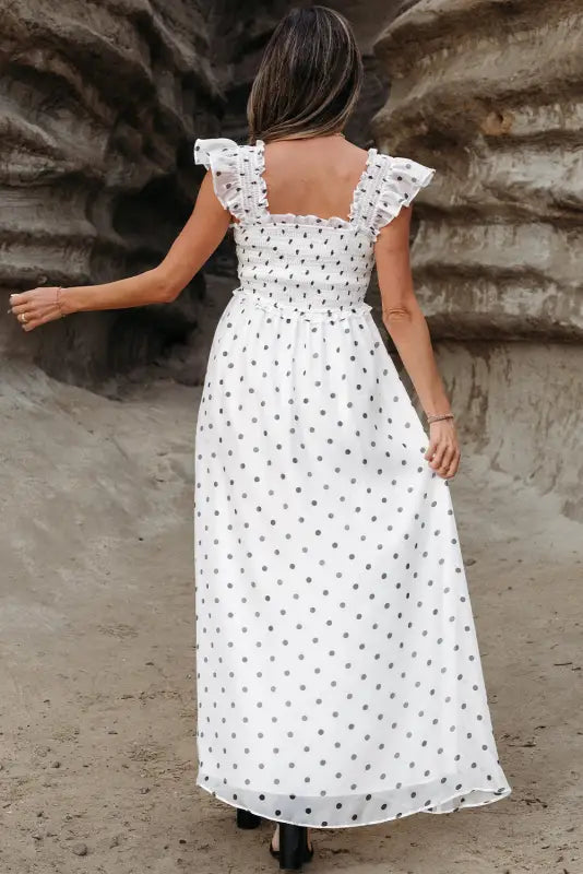 Polka dot elegance maxi dress