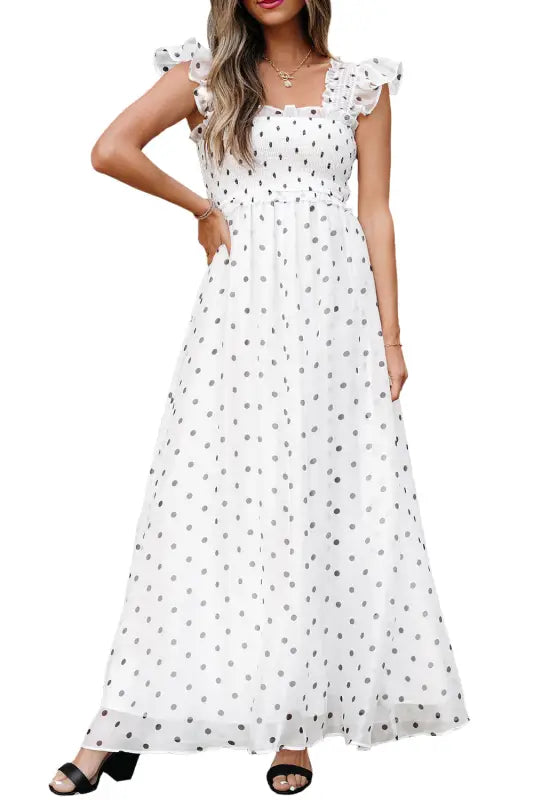 Polka dot elegance maxi dress