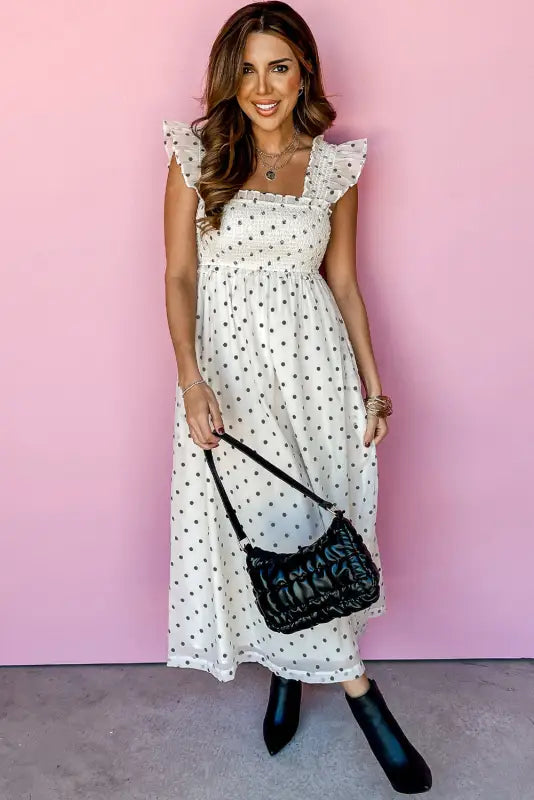 Polka dot elegance maxi dress by fashionfitz