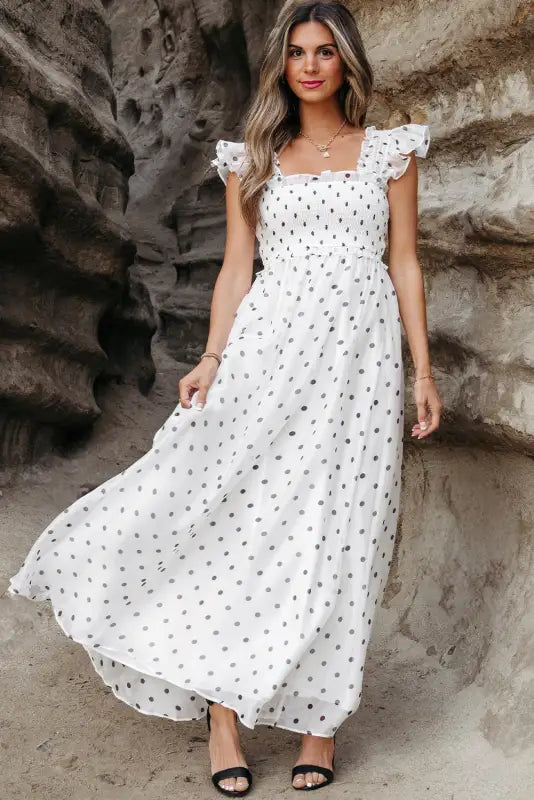 Polka dot elegance maxi dress by fashionfitz