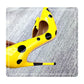 Polka dots yellow stiletto high heel shoes - pumps