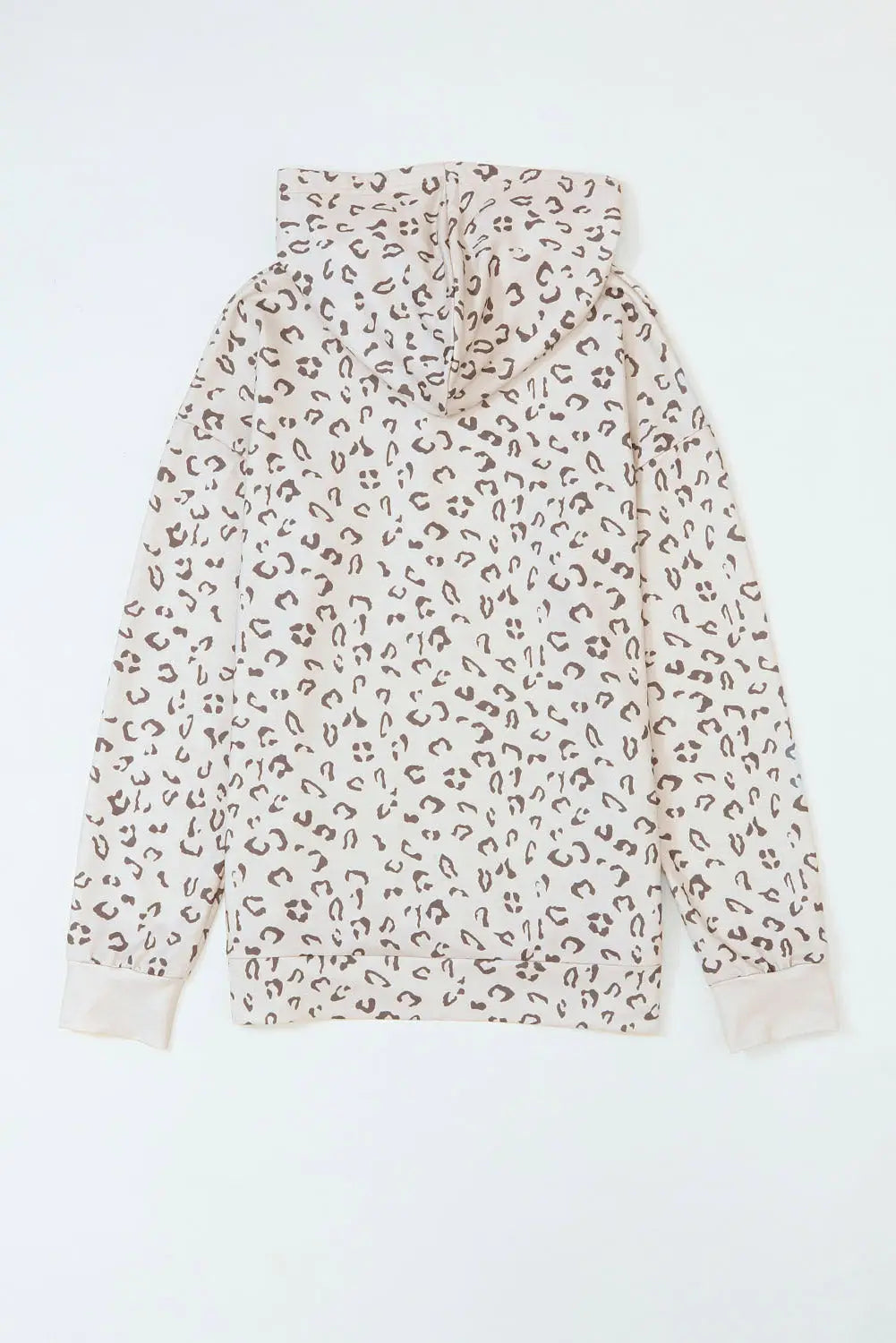 Printed subtle slit plus size leopard hoodie