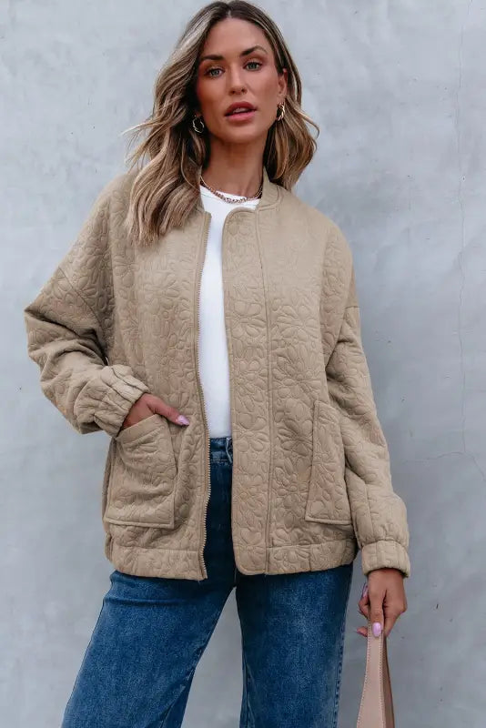 Provence rose quilted jacket | women’s jackets | fashionfitz