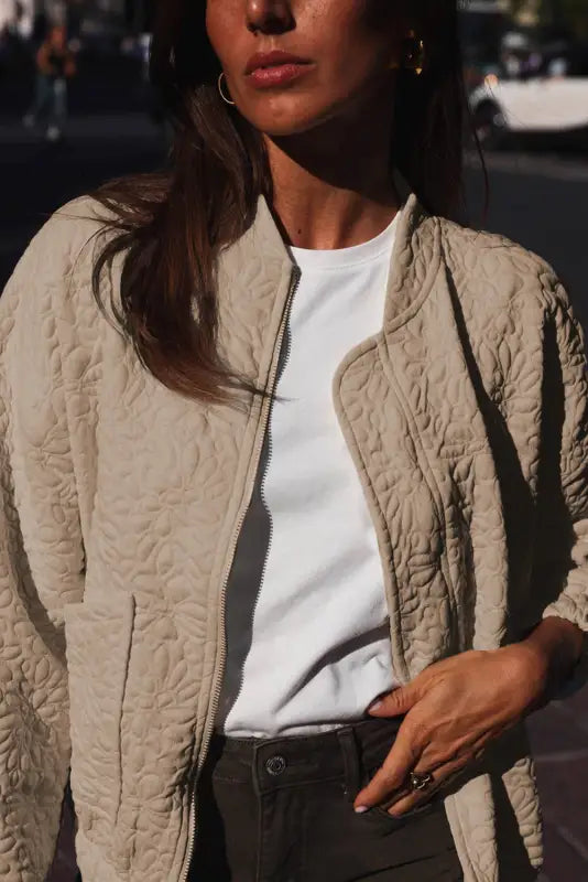 Provence rose quilted jacket | women’s jackets | fashionfitz