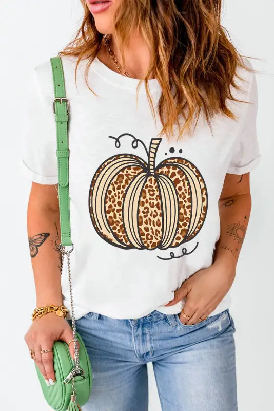 Pumpkin & leopard t-shirt