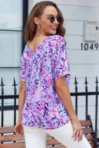 Purple Abstract Floral Print Sleeveless Maxi Dress - Fashionfitz