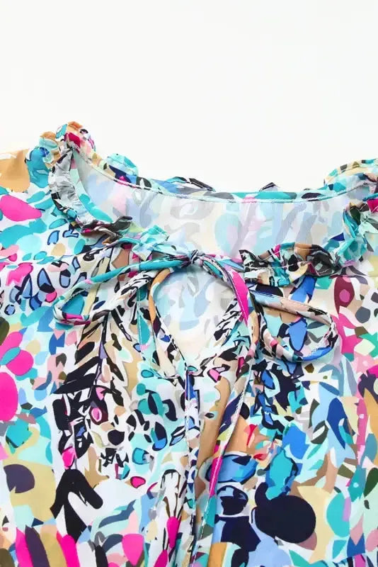 Purple Abstract Floral Print Sleeveless Maxi Dress - Fashionfitz