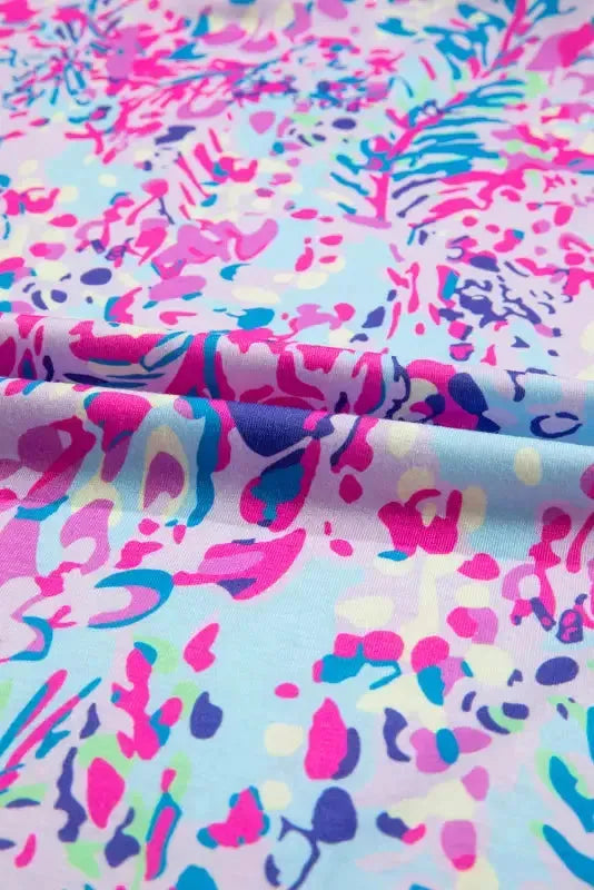 Purple Abstract Floral Print Sleeveless Maxi Dress - Fashionfitz