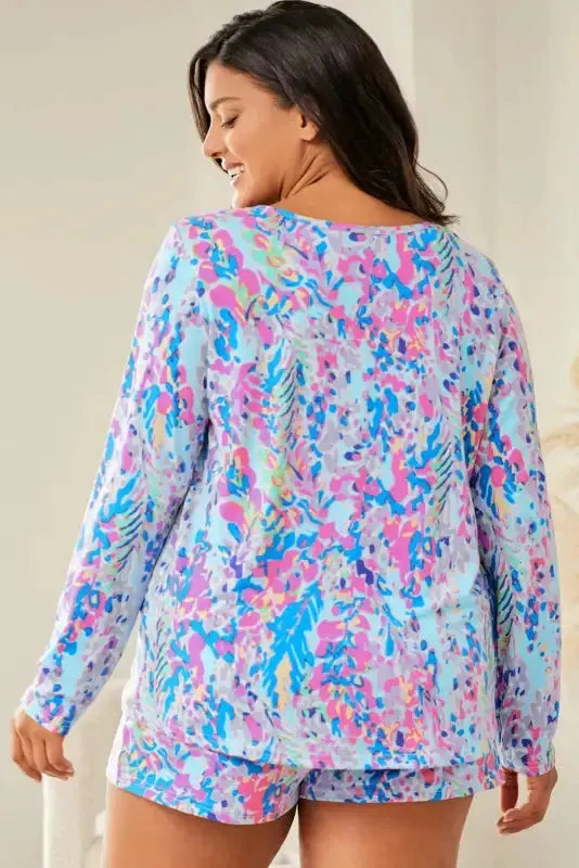 Purple Abstract Floral Print Sleeveless Maxi Dress - Fashionfitz