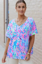 Purple Abstract Floral Print Sleeveless Maxi Dress - Fashionfitz