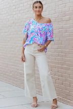 Purple Abstract Floral Print Sleeveless Maxi Dress - Fashionfitz