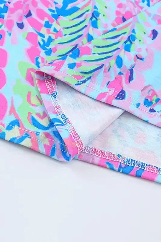 Purple Abstract Floral Print Sleeveless Maxi Dress - Fashionfitz