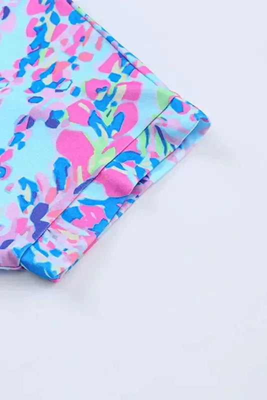 Purple Abstract Floral Print Sleeveless Maxi Dress - Fashionfitz