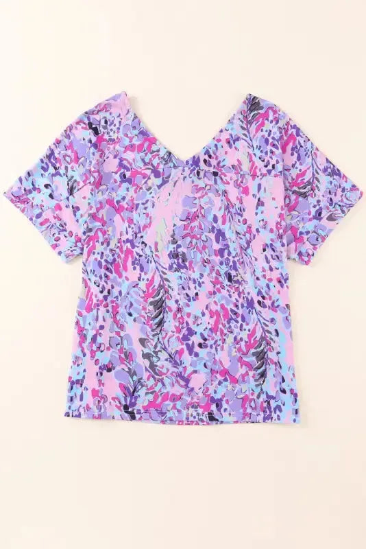 Purple Abstract Floral Print Sleeveless Maxi Dress - Fashionfitz