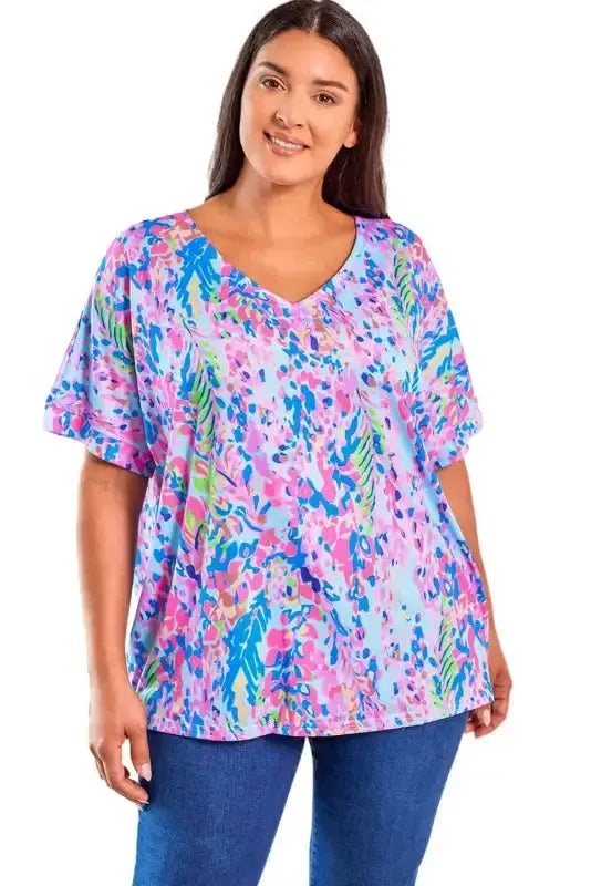 Purple Abstract Floral Print Sleeveless Maxi Dress - Fashionfitz