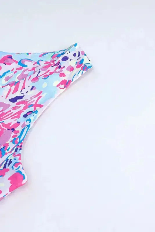 Purple Abstract Floral Print Sleeveless Maxi Dress - Fashionfitz