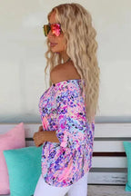 Purple Abstract Floral Print Sleeveless Maxi Dress - Fashionfitz