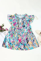 Purple Abstract Floral Print Sleeveless Maxi Dress - Fashionfitz