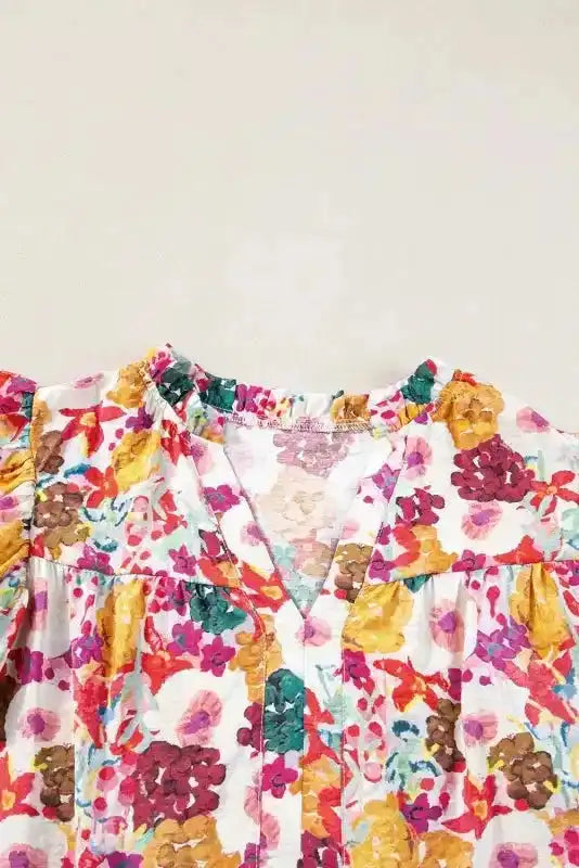 Purple Floral Flutter Sleeve Dress - Fashionfitz