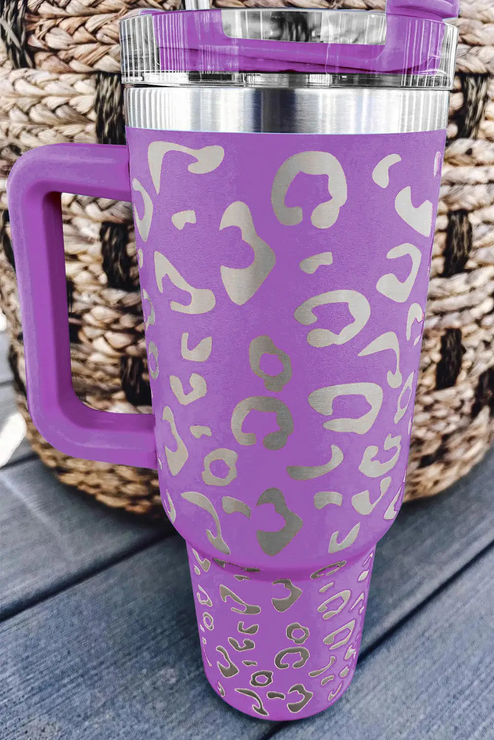 Purple leopard spotted 304 stainless double insulated cup 40oz - one size / stainless steel - tumblers