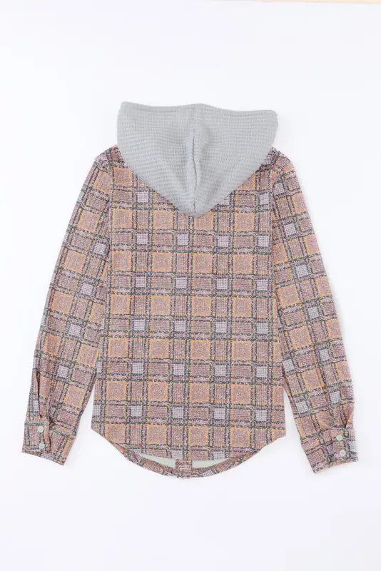 Purple plaid hooded shacket - shackets